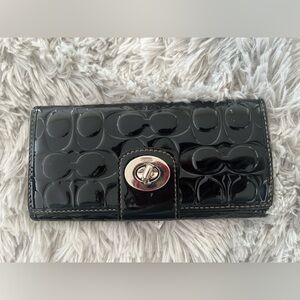 Coach Black Patent Leather Wallet